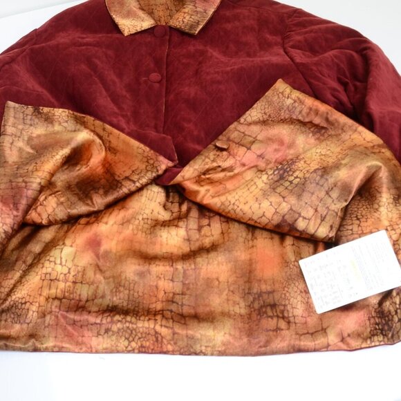 NWT Christine Thomson Modern Quilted Shirt Jacket Burgundy Plus Size 2X - Picture 5 of 7